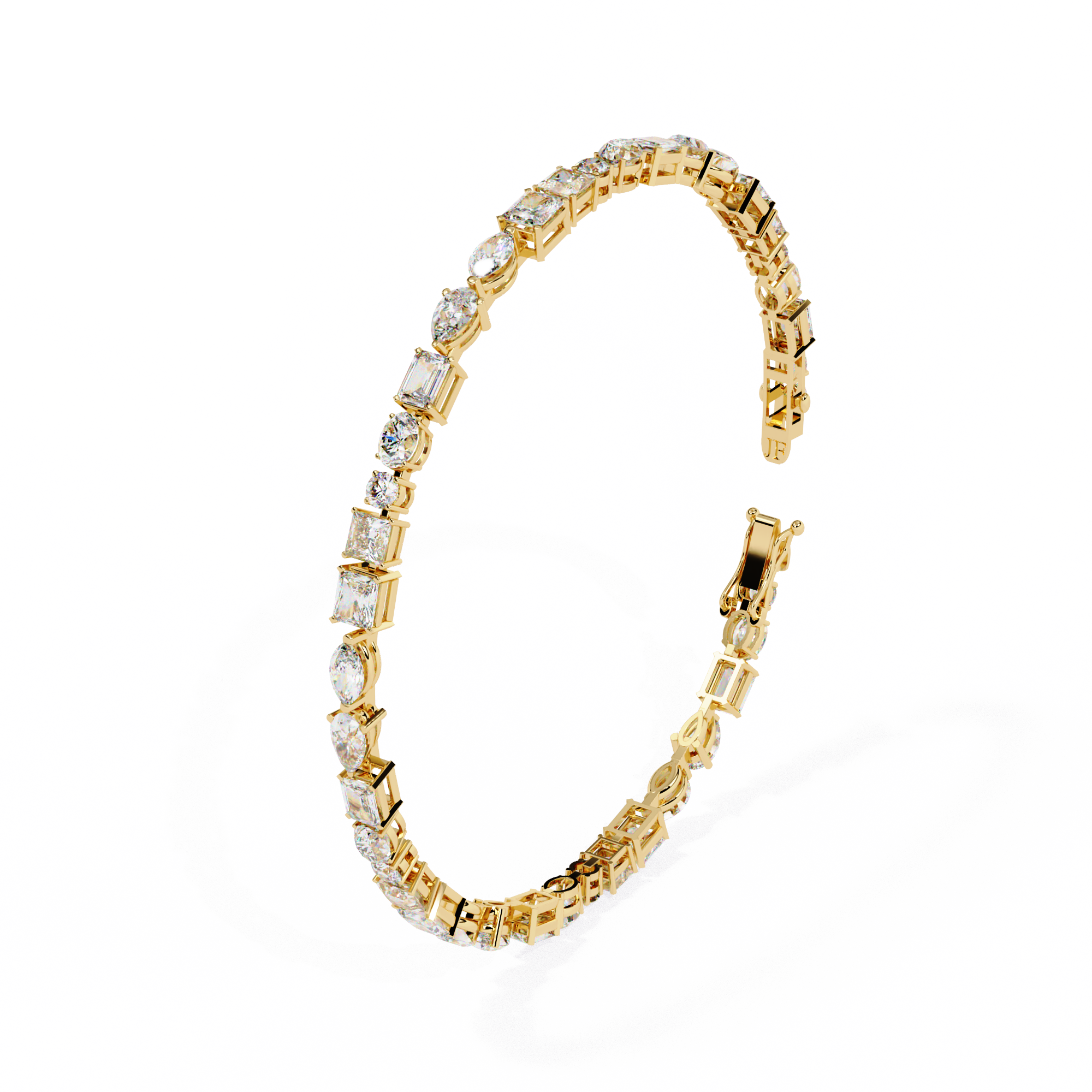 Solitairekart 5.74ct Mixed Cut Diamond Tennis Bracelet-HI Color, VS-SI Clarity
